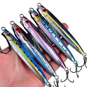 Saltwater Fishing Spoon Lure with Ultra Sharp Treble Hook – Metal Jigging Bait